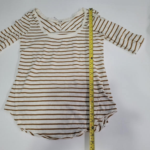 Free People   Women's   Size M   Top  White & Brown  Striped - Picture 6 of 13